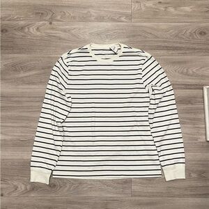 Blue and White Striped Long Sleeve Tee